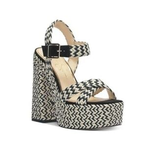 Jessica Simpson Brycen Platform Woven Sandals 8.5 Worn 2 Times